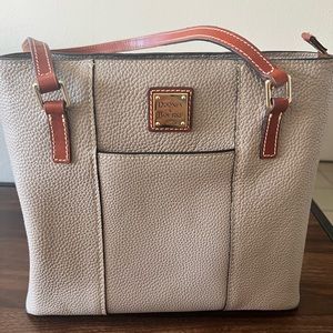 Vintage Grey and Brown Leather Dooney & Bourke bag! Like New!